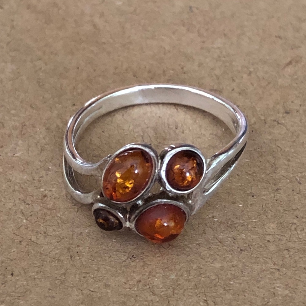 4-stone amber ring
